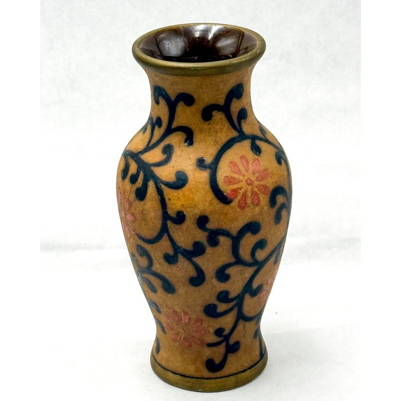 Other - Vintage Hand Painted Floral Studio Pottery Vase Signed 6 Inch